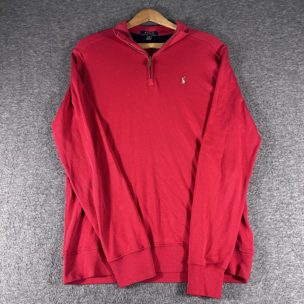 Polo Ralph Lauren Red 1/4 Zip Shirt Pullover Youth XL Extra Large 18-20 Preppy